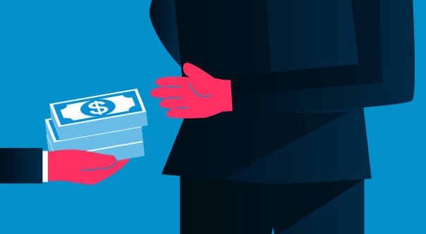 Bribes, giving money from behind, hidden transactions